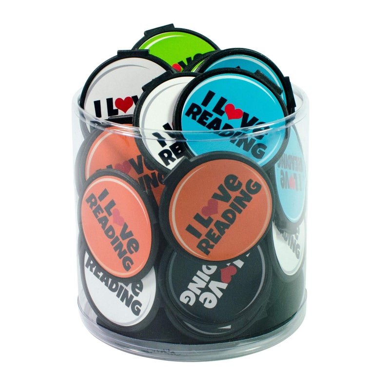 Fun-N-Nuf 75 Pack Bulk Clip Over The Page Bookmarks for Kids, I Love Reading Theme, Student Incentives, Classroom Rewards, Reading Prizes, Party Favors, School Gifts, Read Across America, Summer Program - Image 1